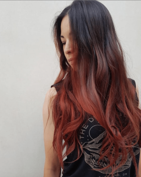 Red Ombre low maintenance hair colour